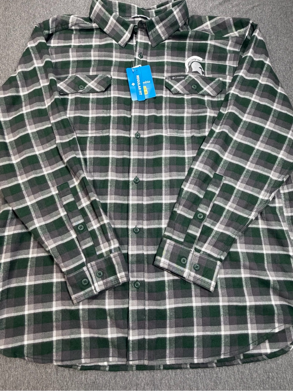 Columbia Michigan State Spartans Flare Gun Cotton Flannel Shirt Size XXL NWT